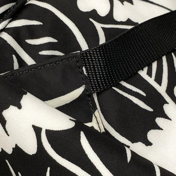 Auth PRADA - 2VZ095 Black White Tessuto Fiori (nylon) leather) Backpack - Picture 12 of 16